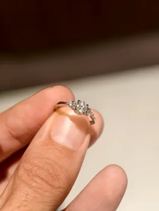 Anillo Moissanita Plata Pequeño
