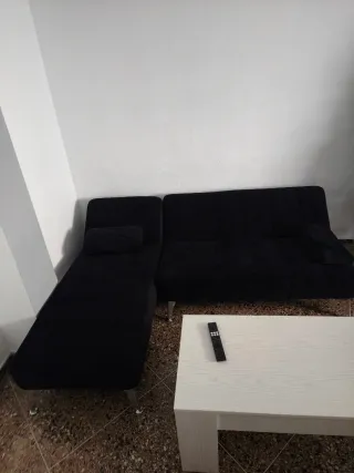 Sofá cama negro tela casi nuevo