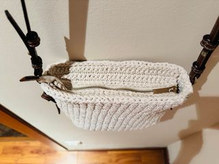 Bolso Zara Crochet Beige/Blanco