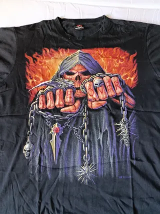 Camiseta Oficial, Estampada Calavera Fuego