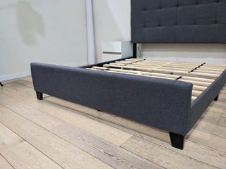 Cama Matrimonio Tela Gris con Cabecero