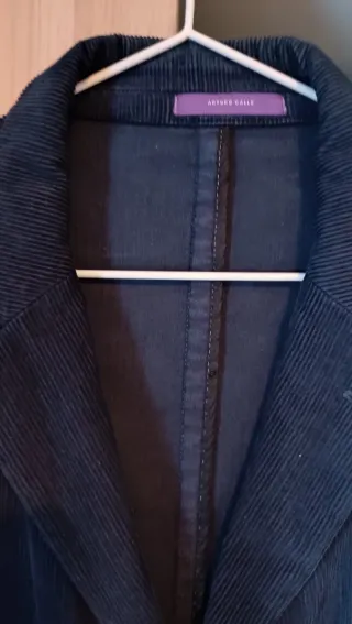 Americana azul hombre pana