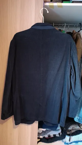 Americana azul hombre pana