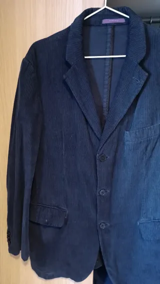 Americana azul hombre pana