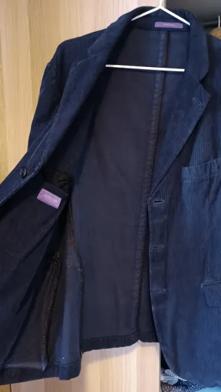 Americana azul hombre pana