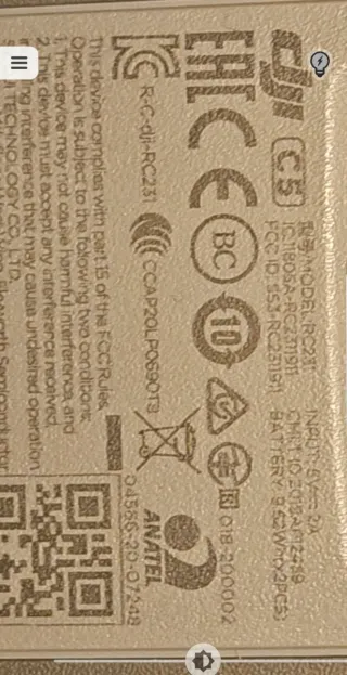 Mando Control Dron DJI Gris