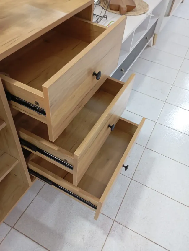 Recibidor MK 102 madera y cristal