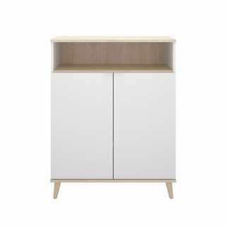 Mueble Bajo Auxiliar Wok. Blanco/Natural