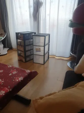 Organizzatore 3 cassetti in plastica nero/trasparente