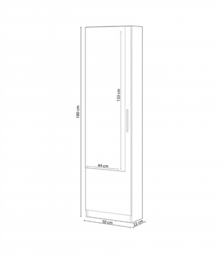 Zapatero 1 Puerta Espejo. Roble Canadian