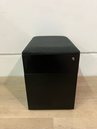 Puf cajonera con ruedas Ofita metalico