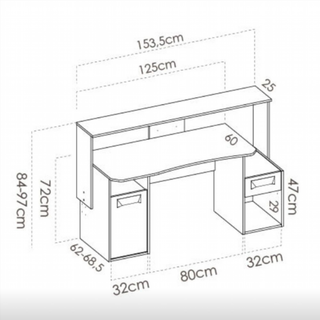 Escritorio Ordenador Gamer. Grafito