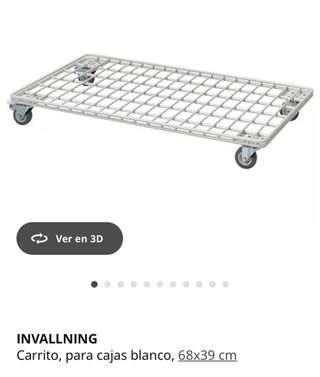 Carrito metálico blanco para cajas