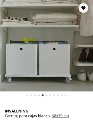 Carrito metálico blanco para cajas