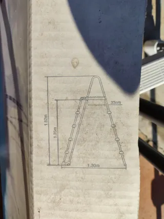 Escalera Piscina Intex Plástico Gris