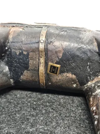 Lote 2 Caballos Antiguos Madera y Cobre - India