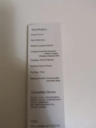 Lápiz digital DAM P10 Pro Carga Inalámbrica