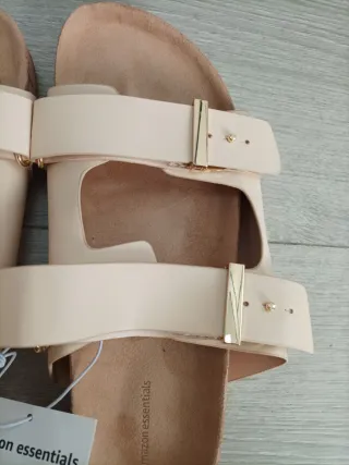 Sandalias Cork Talla 38 Beige con Suela de corcho