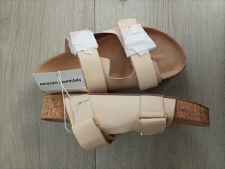 Sandalias Cork Talla 38 Beige con Suela de corcho