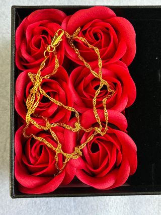 Cadena de oro 18k regalo navidad cajita