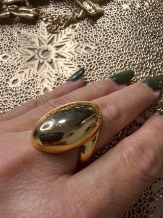 Anillos dorados con piedra transparente y sol