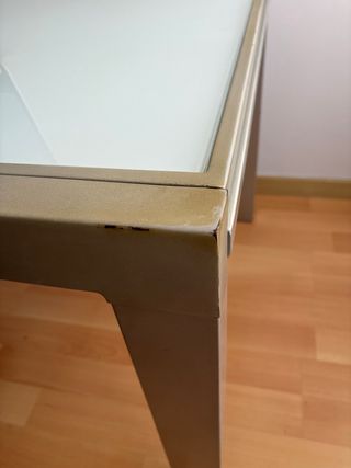 MESA DE CRISTAL EXTENSIBLE PLATEADA