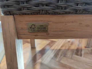 Mesa y 4 Sillas Terraza Madera Noble