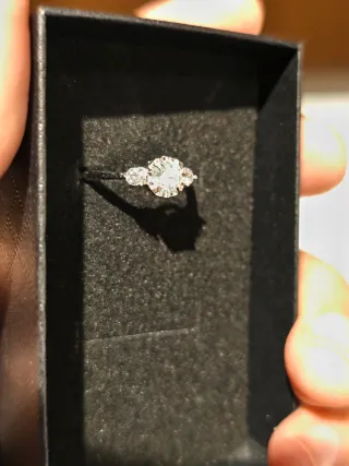 Anillo Moissanita Plata