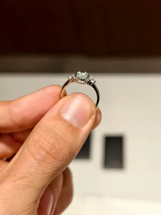 Anillo Moissanita Plata