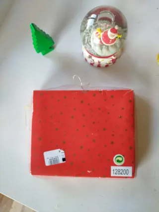 Lote Navidad bola cristal y figuras madera nuevas