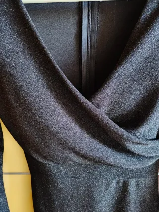 Vestido negro brillante fiesta