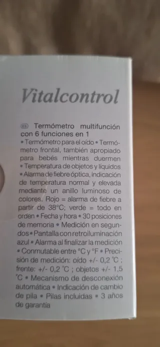 Termómetro Vitalcontrol SFT 75 Digital