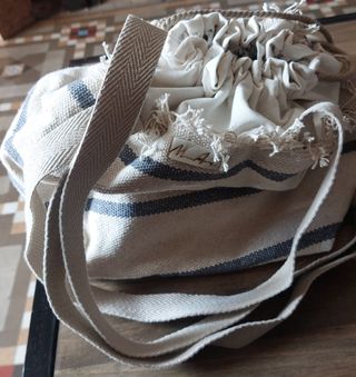 Bolso de tela artesano marfil sin uso