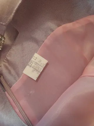 Vestido fiesta rosa talla 46.Corte recto.