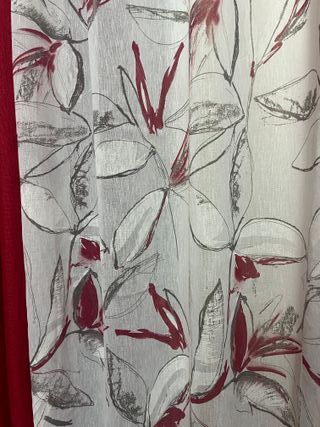 Cortinas Decorativas Rojo y Blanco