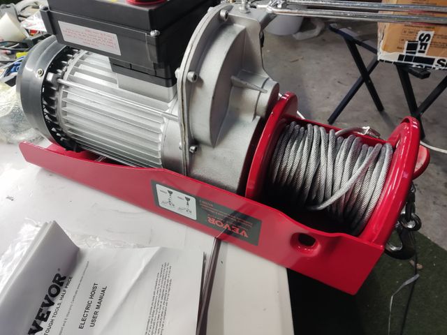 VEVOR Polipasto Eléctrico de Cable 1000kg, 1600 W