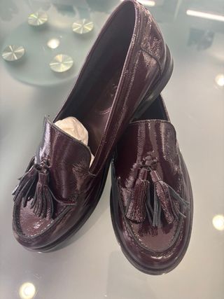 Mocassini VSL vernice bordeaux con nappine
