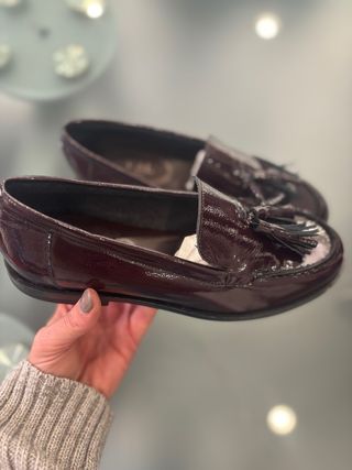 Mocassini VSL vernice bordeaux con nappine