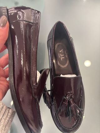 Mocassini VSL vernice bordeaux con nappine