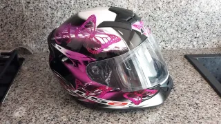 Casco Moto LS2 Mariposa Rosa