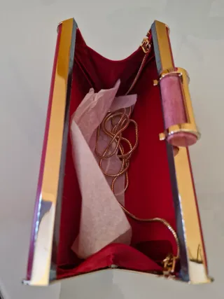 Clutch Carolina Herrera Insignia Rojo/Dorado