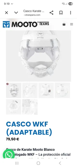 Casco Karate WKF Approved