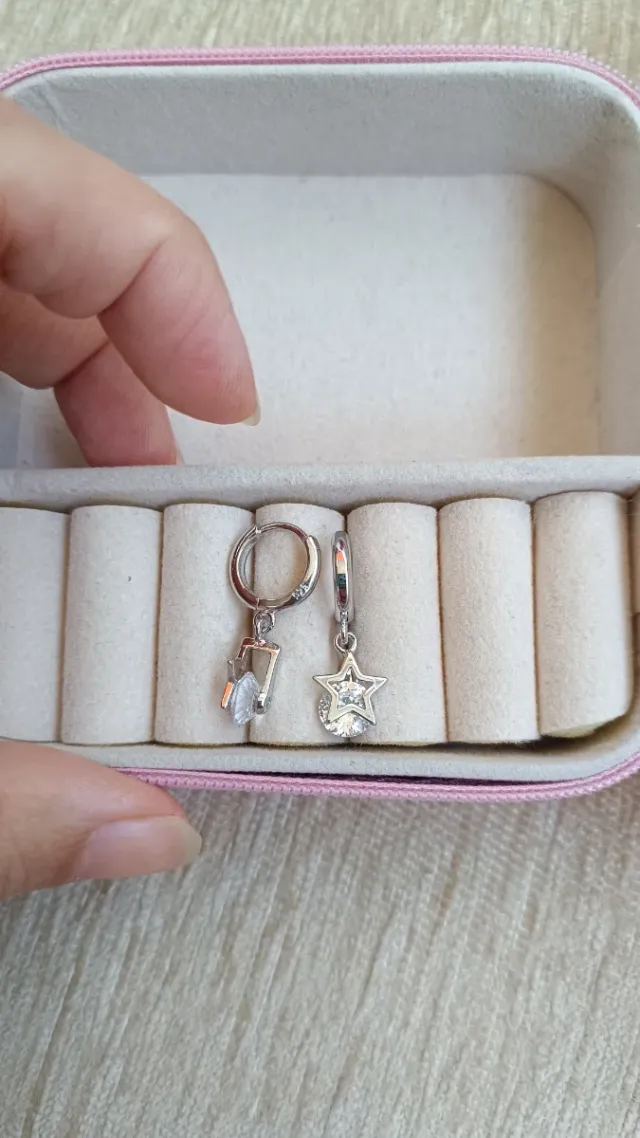 Pendientes Plata Aro Estrella Circonita