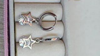 Pendientes Plata Aro Estrella Circonita