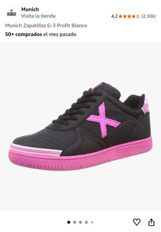 Zapatillas Munich G-3 Profit Negras y Rosas Talla