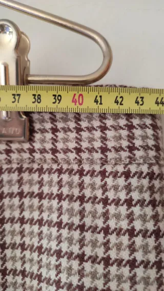 Falda vintage lana cuadros beige/marrón.