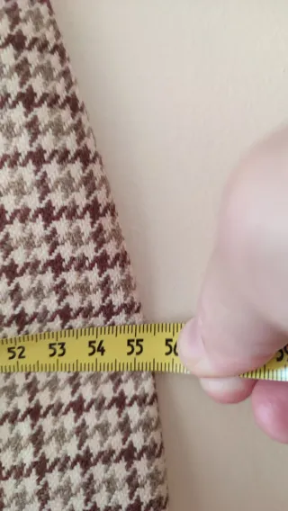 Falda vintage lana cuadros beige/marrón.