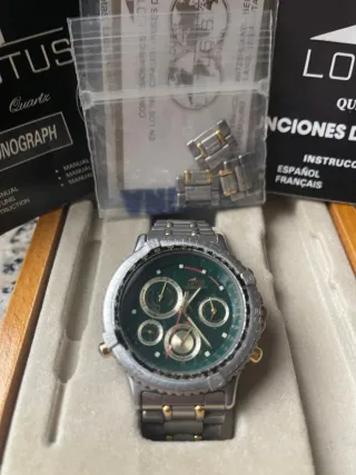 Orologio Lotus Vintage Dorato e Verde