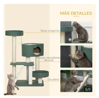 Árbol Rascador Torre Gatos PawHut Cueva