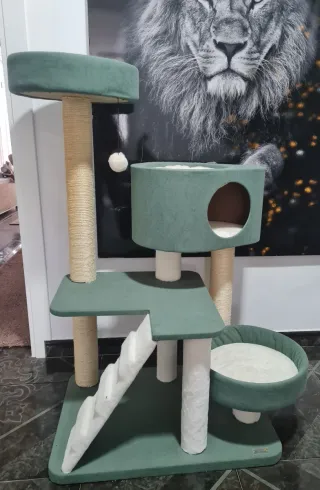 Árbol Rascador Torre Gatos PawHut Cueva